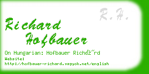richard hofbauer business card